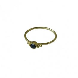 Overview image: Ring onyx 3 dots brass 17.5