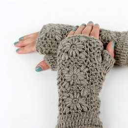 Overview second image: Handwarmer gehaakt wol/fleece